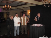 105 Father Sarkis, Gary D & John with MC Gabe.JPG